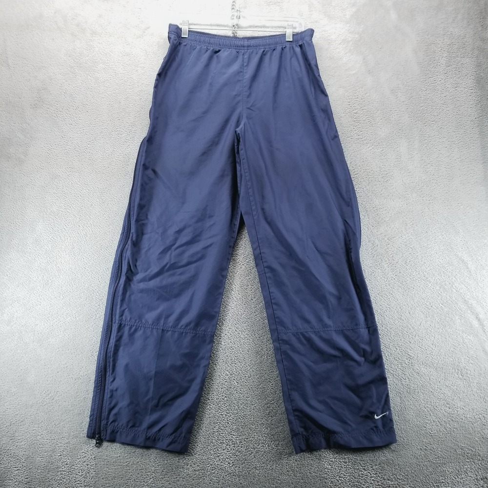 VTG Nike Pants Mens M Blue Basketball Ankle Zip‎ Track Drawstring Pockets Gym